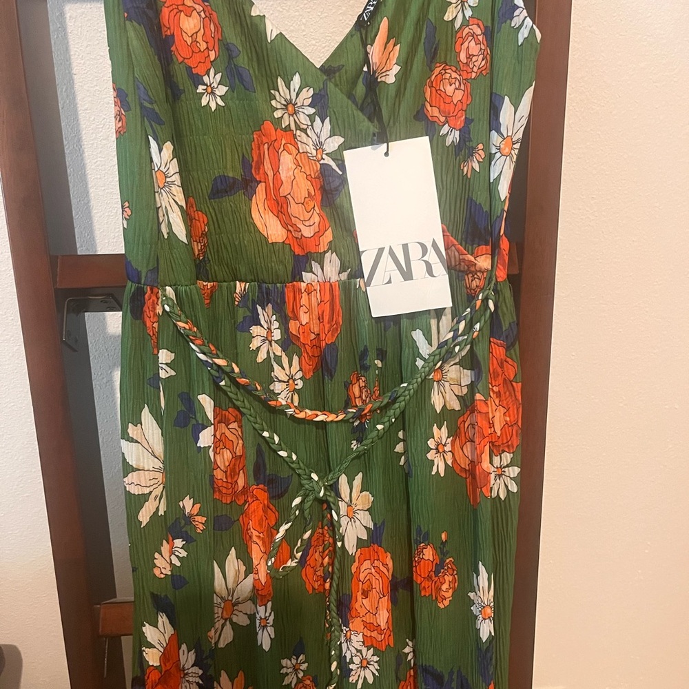 Zara Green Floral Dress